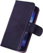 Lelycase Navy Blue Samsung Galaxy Core 4G Leder bookcase Wallet case hoesje