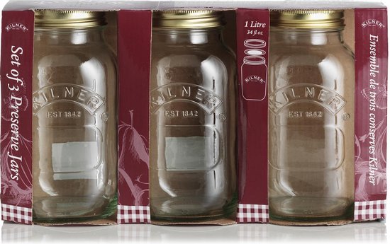 Kilner - Set Voorraadpotten met Schroefdop 3-delig - 1,0 l