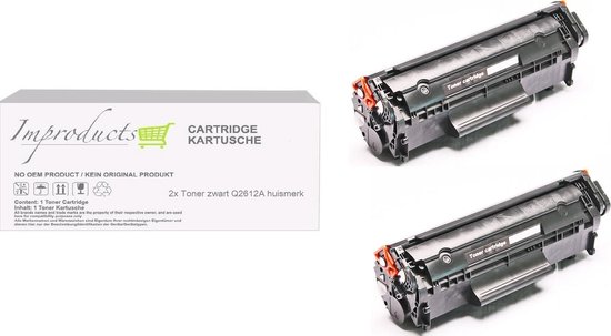 Foto: Improducts toner alternatief hp 12a q2612a toner xl inhoud 2x toner zwart