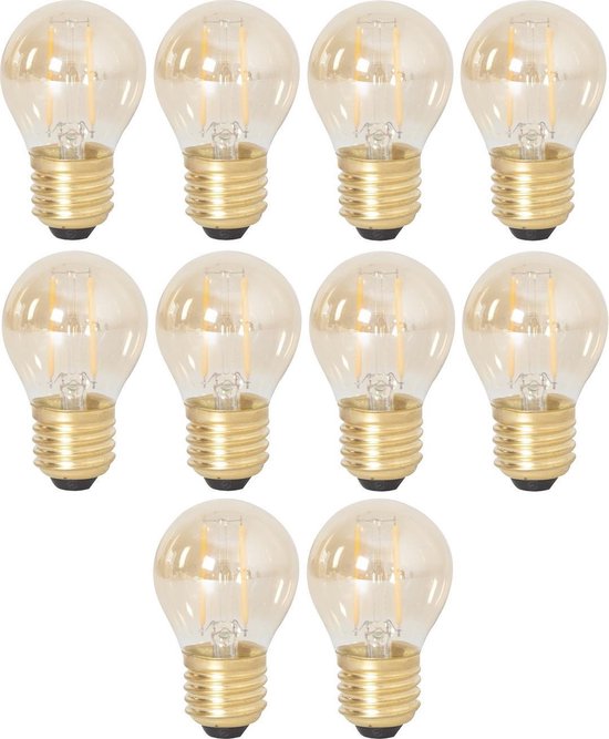 aanbidden Overblijvend Verlaten 10 stuks - Calex LED Filament Kogellamp E27 2W 2100K Goud 130lm | bol.com
