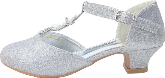 Spaanse Prinsessen schoenen Flores zilver glitter - bruids schoenen - - maat... | bol.com