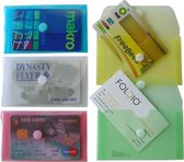 EXXO-HFP #90600 - Visitekaartmap - Creditcardmap - Klitsluiting - Assorti kleuren - 10 stuks (1 pak @ 10 stuks)