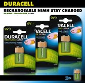 Duracell 9V oplaadbare batterij - 170 mAh - 3 stuks