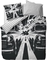 Covers & Co Race Dekbedovertrek - Lits-jumeaux - 240x200/220 cm - Black/White