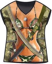 Benza T-Shirt - Military Zone - Sexy, Leuke, Grappige, Mooie - One size - Vrouw