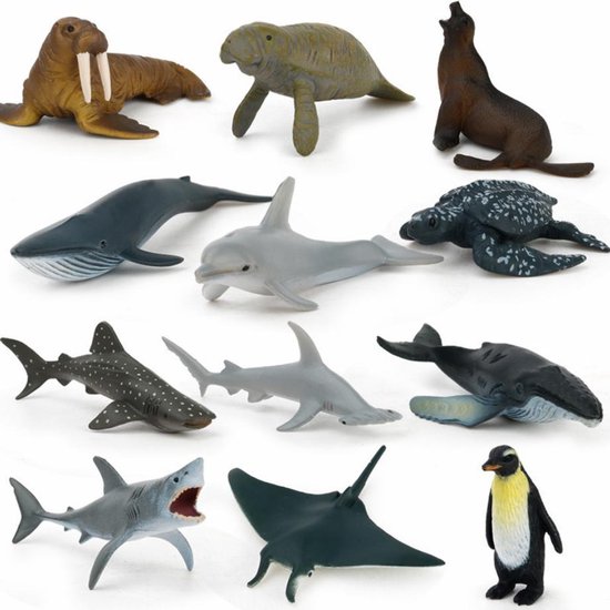 Set van 12 zeedier figuren. Geweldig voor kinderen die geïnteresseerd zijn  in dieren... | bol.com