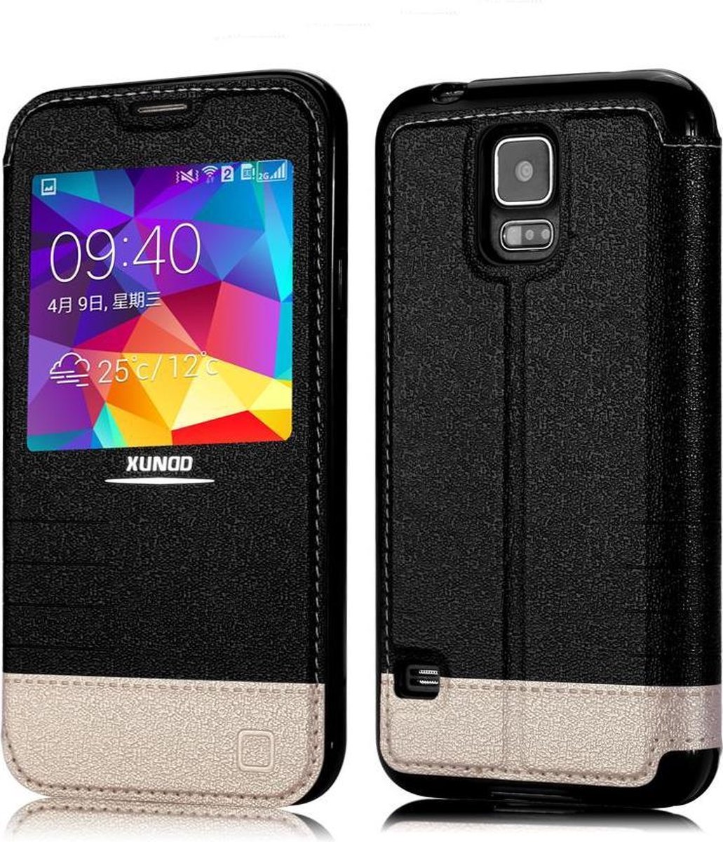 cover Xundd Galaxy S5 (Plus) G900 / G900F / G901F S - View Flip Case cover Hoesje Zwart