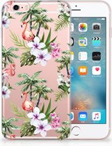 Geschikt voor iPhone 6 | 6S Back cover Design Flamingo Palms