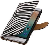 Zebra Bookstyle Wallet Case Hoesje Geschikt voor Huawei Honor 7i Wit