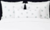 Fissaggio |Dekbedovertrekset Mix&Match - 240x220cm knoopsluiting - Wit / Tassel Jade - Slopen 60x70 - NL