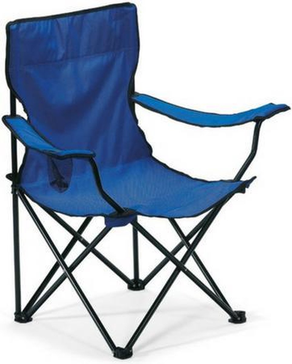 Strandstoel - Visstoel - Campeerstoel - Campingstoel - Inklapbaar - Inclusief draagtas - Blauw