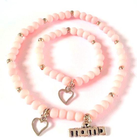 Jewellicious Designs Pink Sweetheart Mama & Baby Girl armbanden -... | bol.com