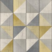 Exposure blok/driehoek grijs/geel effen (vliesbehang, multicolor)