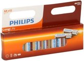 Piles AA LongLife Philips R6 - 12 pièces