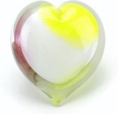 Glazen mini urn. Asbestemming. "Pebble" (hart) pastelkleuren niet doorzichtig. Afmeting 8-9 cm.