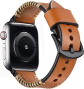 DrPhone LB8 Leren bandje - Geschikt voor IOS Smartwatch 38/40/41mm - Bruin