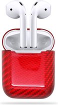 Housse de protection en carbone adaptée aux Airpods d'Apple - Housse de protection - Rouge