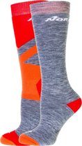 Nordica Multisports Winter 2-pack  Wintersportsokken - Maat 31-34 - Unisex - rood/grijs/oranje