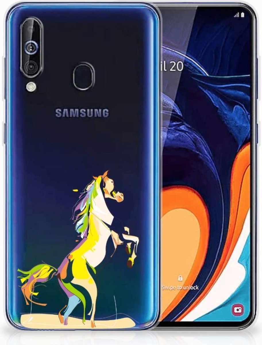Samsung Galaxy A60 Telefoonhoesje met Naam Horse Color