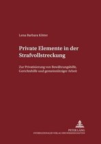 Schriften Zum Strafrecht Und Strafproze�recht- Private Elemente in der Strafvollstreckung