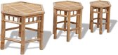 Bamboe stoelen set van 3