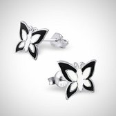 Zilveren kinderoorknopjes - vlinder