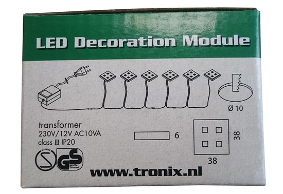Kit TRONIX avec 6 modules LED, 230V / 12V, plug-and-play, couleur claire AMBRE | 158-006