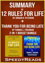 Omslag Summary of 12 Rules for Life: An Antidote to Chaos by Jordan B. Peterson + Summary of Thank You for Being Late by Thomas L. Friedman 2-in-1 Boxset Bundle