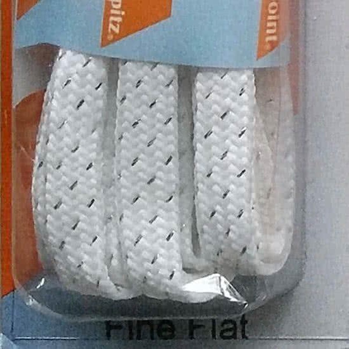 5.5mm x 75cm Plat Party Wit Zilver Smalle platte veters 60_9933