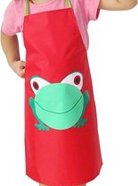 keukenschort - Kikker - rood - afwasbaar - klieder schort voor kinderen