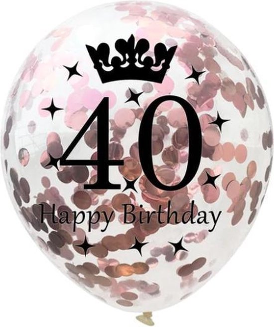 Verwonderend bol.com | 40 Jaar Ballonnen Set - Confetti - 5 stuks - Verjaardag MW-09