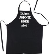 Mijncadeautje Schort - Ik ben Jonnie Boer niet - mooie - grappige - leuke keukenschort - zwart