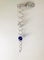 Nature's Melody Crystal Vortex Spinner Wind Spinner Kristal staart 50cm met blauwe glazen kogel van 4cm & facet geslepen glazen kogel van 5cm ,De beste kwaliteit ! wind vanger, Twi