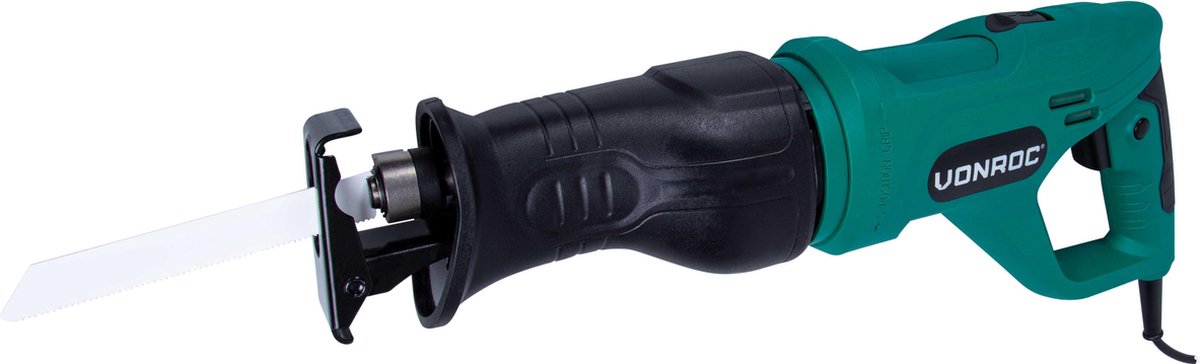 VONROC Reciprozaag – 900W – Draaibaar handvat – Incl. 3 zaagbladen voor hout & metaal – foto 2