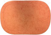 Afwasbare placemat - Ovaal 45 x 30 cm - Uni - Oranje - Set van 6 stuks