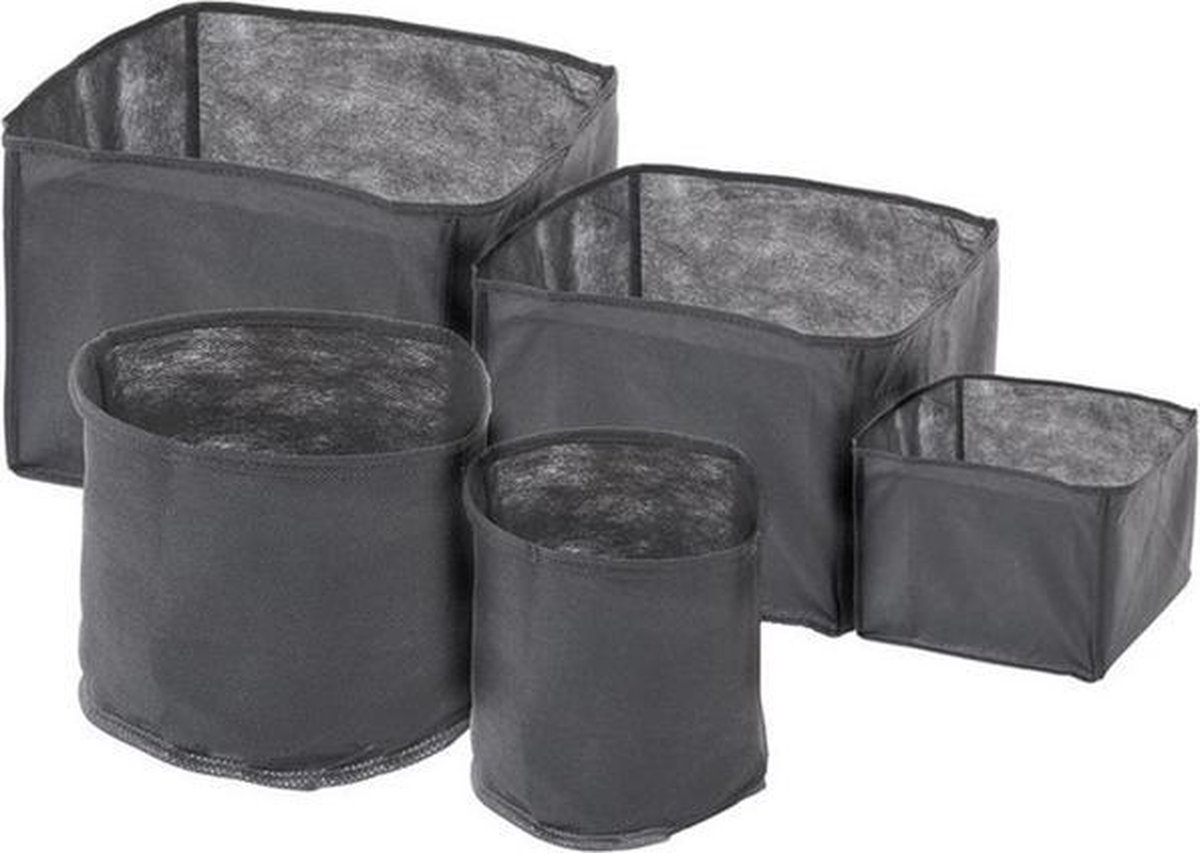 Flexi Pond Basket Flexibele Mand Vijvermand 30x30x25 cm, 10 stuks verpakking - Black Beauty