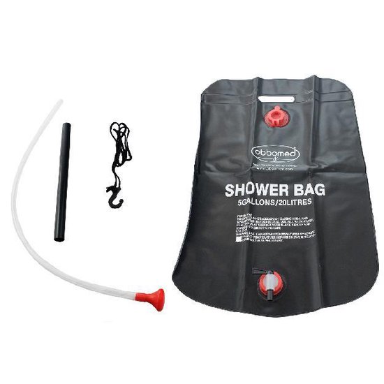 20 liter opvouwbare solar douchezak (inclusief douchekop met een slang) - Douchen op de camping, bedgebonden mensen wassen, meenemen op outdoor activiteiten en als watervoorziening - ObboMed HB-4020 — afbeelding 2