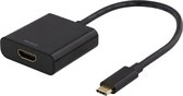 DELTACO USBC-HDMI8, USB-C naar HDMI-adapter, 4096x2160 30Hz, zwart