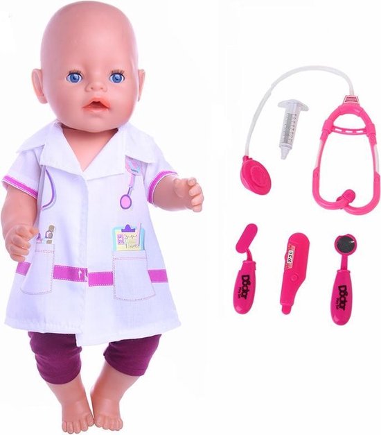 Dokter speelset geschikt voor pop met lengte 39 - 45 cm zoals Baby Born -  Doktersjas,... | bol.com