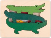Houten lagen puzzel krokodil