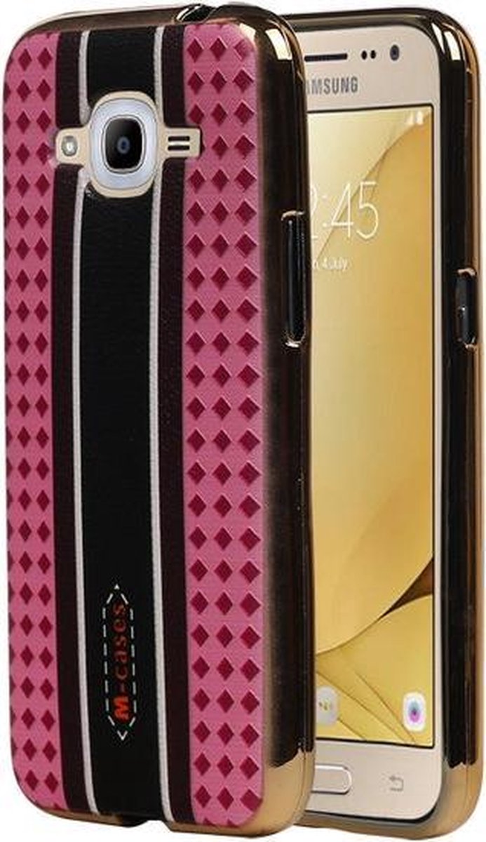M-Cases Roze Ruit Design TPU back case hoesje voor Samsung Galaxy J5 2016