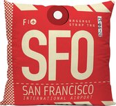 San Francisco (Luchthaven SFO, USA) - Sierkussen - 40 x 40 cm - USA/Amerika/Verenigde Staten - Reizen / Vakantie - Reisliefhebbers - Voor op de bank/bed