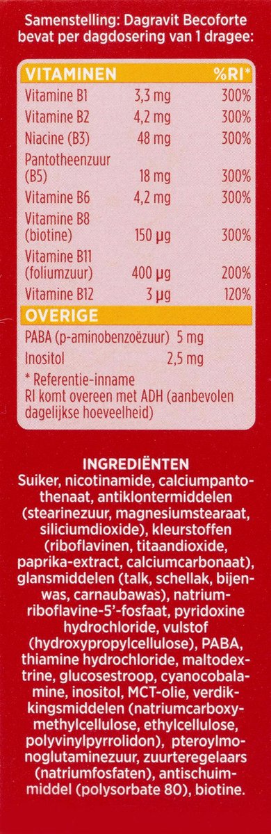 kosten houding Afhankelijk Dagravit Becoforte - Hoog gedoseerde vitaminen - Vitamine B - 100 tabletten  | bol.com