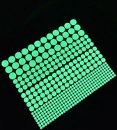 Glow in the dark stickers - 407 stippen in 4 formaten