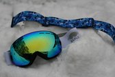 Combinatiepakket van Skibril met goud spiegelglas, extra zelfontworpen airforce band en een beschermdoos