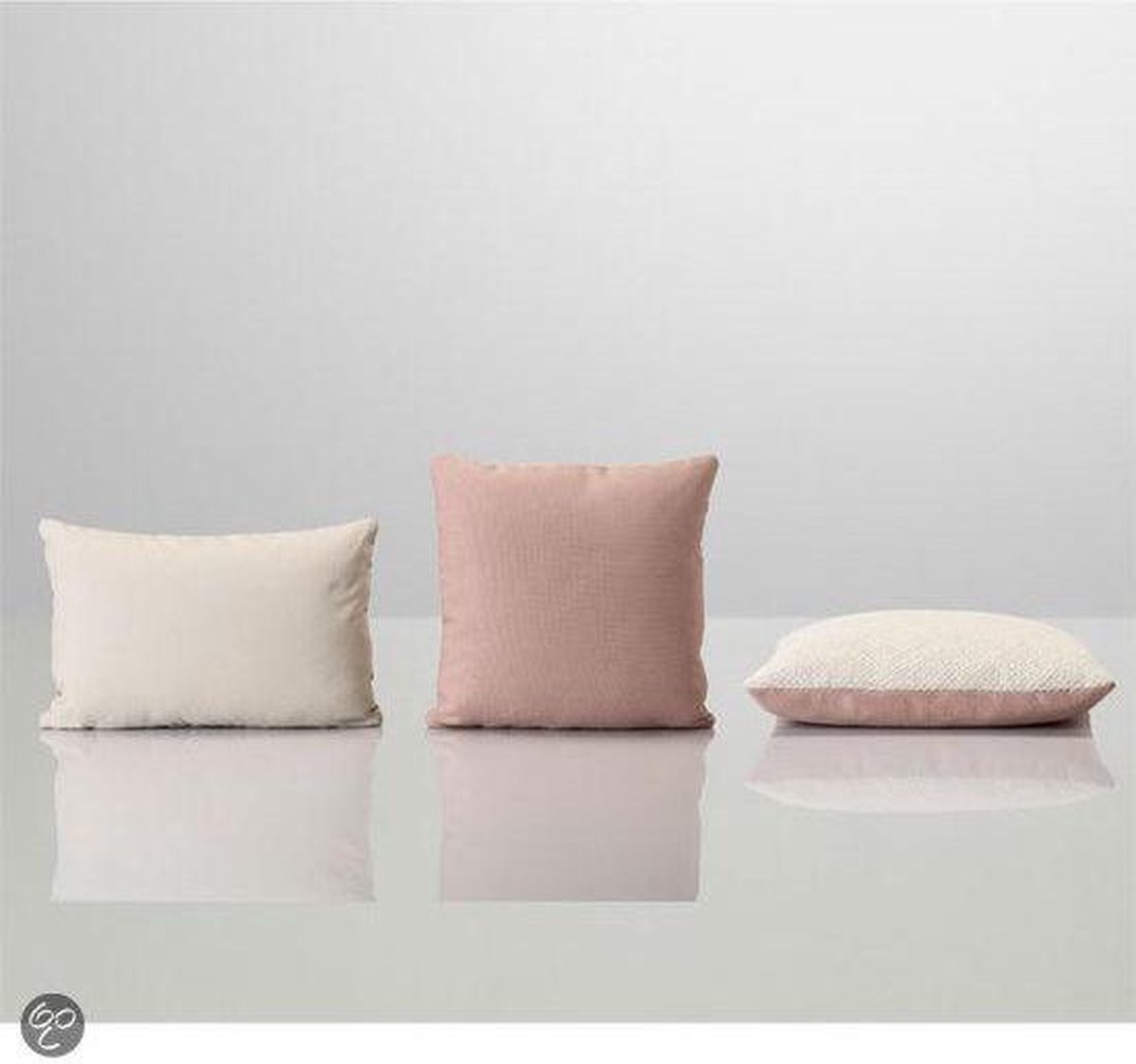 Mingle - Sierkussen - Vierkant 45cm - Ecru en Oud roze