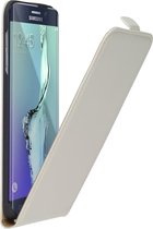 Wit lederen flip case Samsung Galaxy S6 Edge Plus cover hoesje