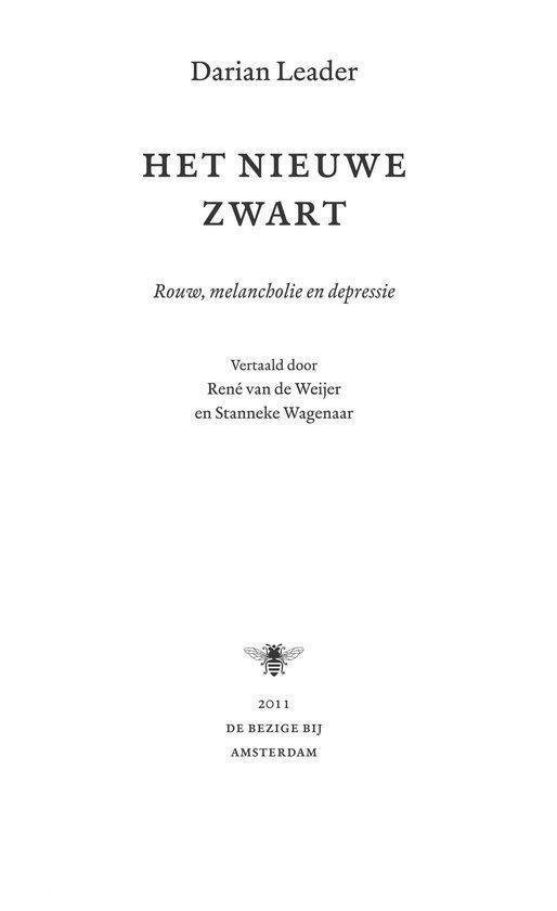 Boekcover 'Het Nieuwe Zwart' met auteur en uitgever.