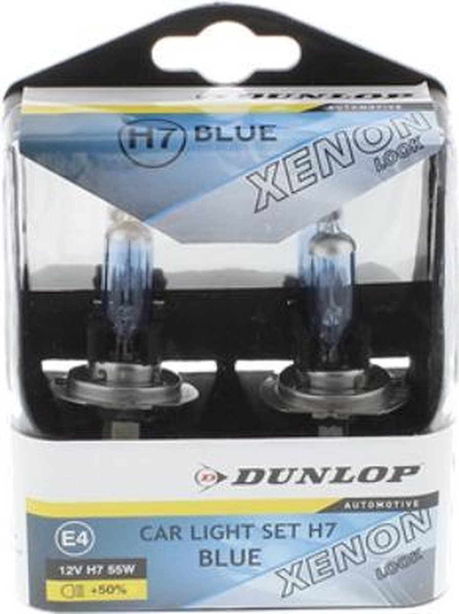 Dunlop autolampen - H7 - 12V 55W - 2 Stuk | Blauw | bol.com