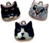 3 Stuks Katten Hangers - Metaal - 16x17mm